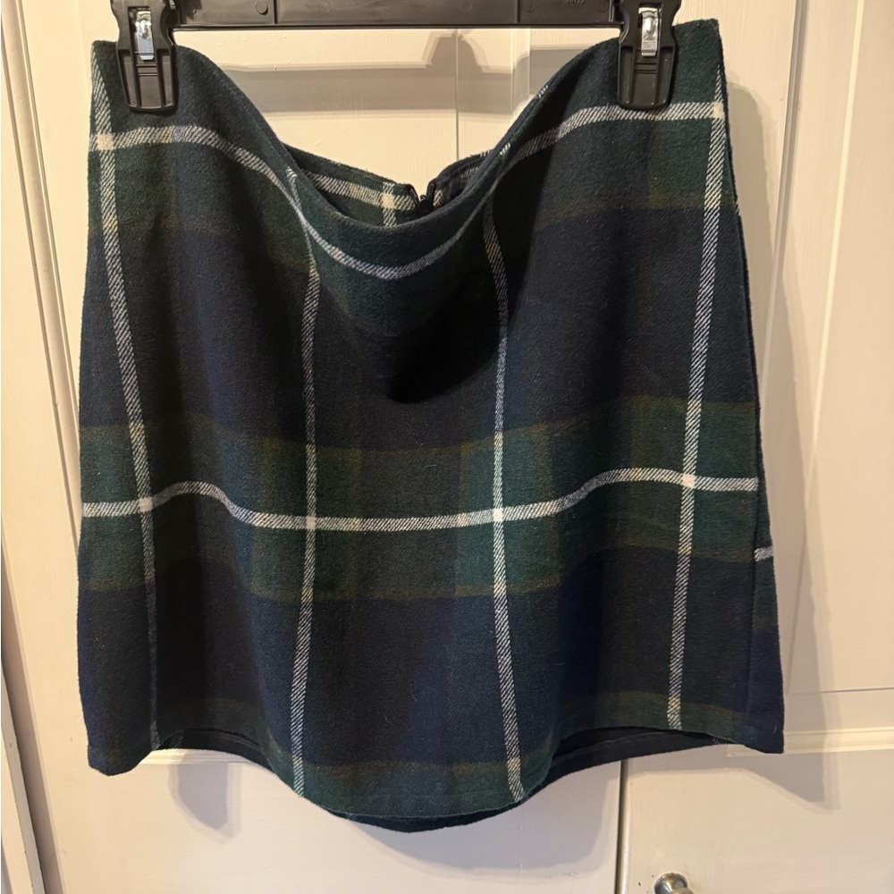 Noisy may Dark Plaid Fanny midi A-Line Skirt XL NWT